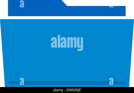 Blaues Ordnersymbol für flaches Design. Bearbeitbarer Vektor. Stock Vektor