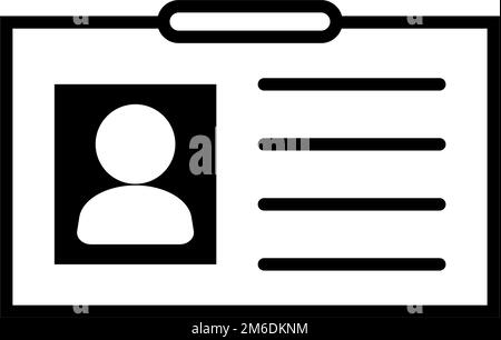 Symbol für Ausweis- oder Visitenkarte. Ausweis. Bearbeitbarer Vektor. Stock Vektor