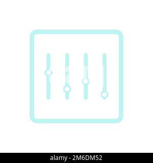 Vektorsymbol für Equalizer mit wenigen flachen Reglern Stockfoto