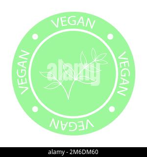 Vektorsymbol veganes Logo Geen Leaf Ökologie bammer Naturkost Stockfoto
