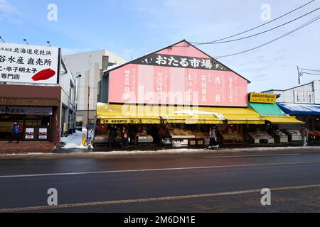 Hokkaido, Japan - 21. Dezember 2022 : Sapporo-Großhandelsmarkt für Meeresfrüchte in Hokkaido Japan Stockfoto