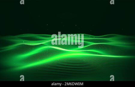 Abstrakt grüne Welle Hintergrund Stockfoto