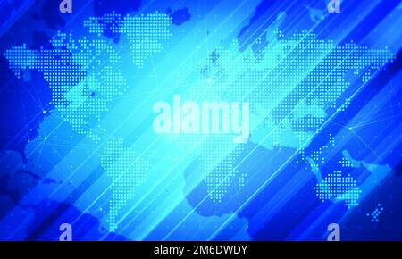 Abstrakte Weltkarte News Corporate Background.Business Digital Network Presentation.Global Cyber Technology Concept. Stockfoto