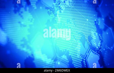 Abstrakte Weltkarte News Corporate Background.Business Digital Network Presentation.Global Cyber Technology Concept. Stockfoto