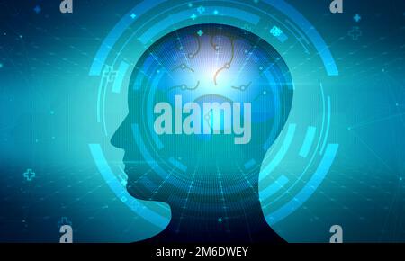 Human Brain Technology Background.Medical Research Scientist Concept Stockfoto