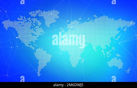 Abstrakte Weltkarte News Corporate Background.Business Digital Network Presentation.Global Cyber Technology Concept. Stockfoto