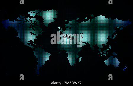 Abstrakte Weltkarte News Corporate Background.Business Digital Network Presentation.Global Cyber Technology Concept. Stockfoto