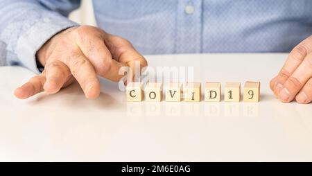 Stoppen Sie Covid 19 Coronavirus. Stockfoto