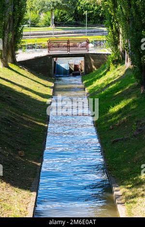 Parc del Segre (Segre Park) von La Seu de Urgell, Catalonia. Stockfoto