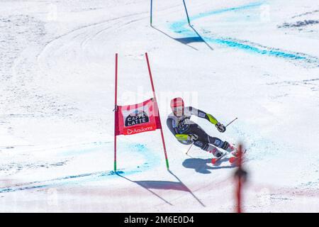 LEIF KRISTIAN NESTVOLD - HAUGEN NOR nimmt am RENNEN um das Rennen menâ´s Slalom der Finanzinstitute Teil Stockfoto