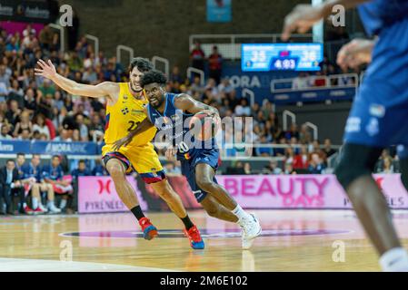 Andorra La Vella, Andorra : 2019. Oktober 06 : Spieler in Aktion beim Spiel Liga ACB Endesa zwischen Mor Stockfoto