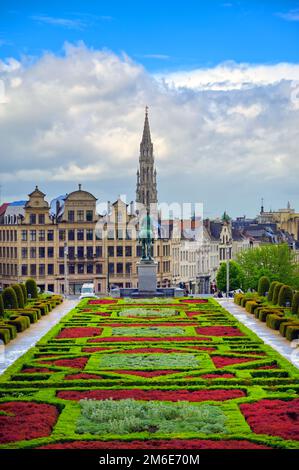 Der öffentliche Garten am Mont des Arts im Zentrum von Brüssel Stockfoto