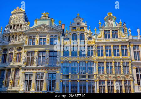 Gebäude und Architektur am Grand Place in Brüssel Stockfoto