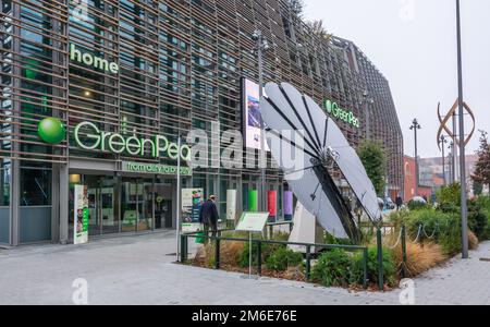 Green Pea-Gebäude der Stadt Turin - Green Pea ist das dritte Projekt der Familie Farinetti nach Uniero und Eataly - Turin, Piemont, Italien. Stockfoto