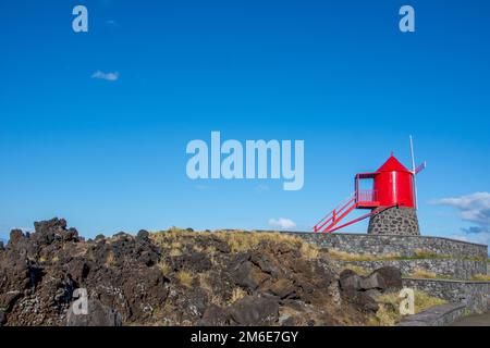 Spazieren Sie auf den Azoren. Entdeckung der Insel Pico, Azoren. Madalena Stockfoto