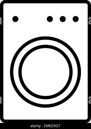 Symbol für eine Trommelwaschmaschine. Trockner und Waschmaschine. Bearbeitbarer Vektor. Stock Vektor