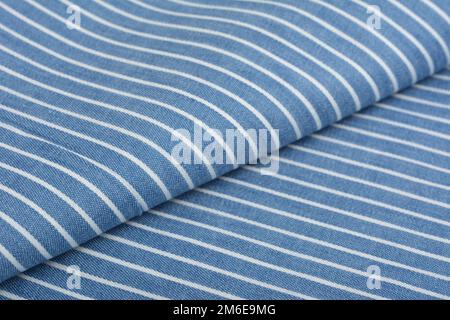 Blaue Stoffstruktur, Nahaufnahme, Hintergrund Stockfoto