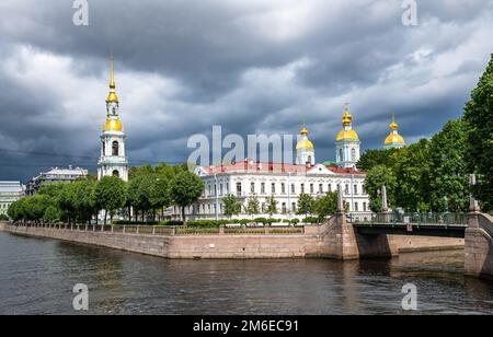 Marine Nikolski Sobor oder Heiligen Nikolaus Kathedrale, St. Petersburg, Russland Stockfoto