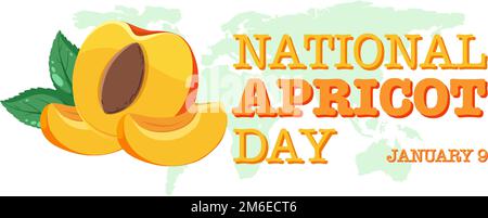 National Apricot Day Poster Design Illustration Stock Vektor