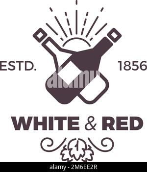 Etikett für die Herstellung von Weiß- und Rotwein. Weingut-Logo Stock Vektor