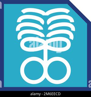 Farbsymbol für Röntgenbild. Medizinische Knochendiagnostik Stock Vektor