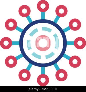 Symbol für Virenzelle. Krankheitssymbol. Infektionszeichen Stock Vektor