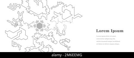 Abstraktes schwarz weißes Sechseck, ai künstliche Intelligenz, geometrische Textur Hintergrund, wissenschaftliche Technologie, futuristisches Konzept Stockfoto