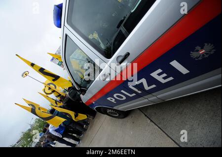 Wien, Österreich. 17. Mai 2014 Demonstration der Osterreichischen Identitätsbewegung in Wien Stockfoto