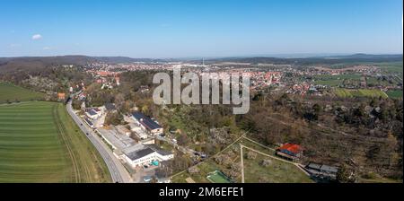 Luftbildaufnahmen Blankenburg Harz Stockfoto