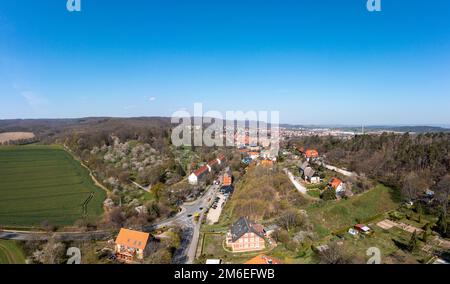 Luftbildaufnahmen Blankenburg Harz Stockfoto