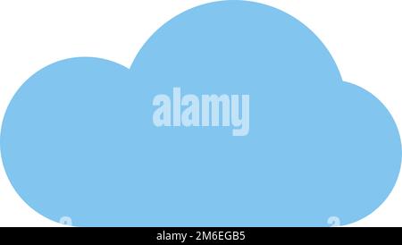Blaues Wolkensymbol. Rundes flaches Himmelssymbol Stock Vektor