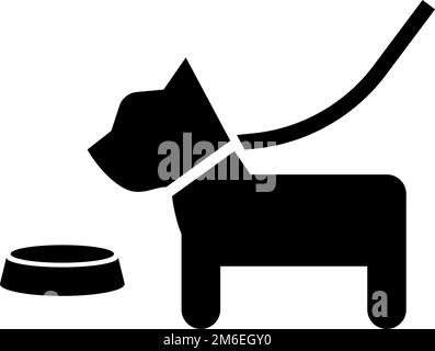 Symbol für Hundesilhouette mit Tierfutter. Bearbeitbarer Vektor. Stock Vektor