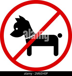 Schild „Tiere sind nicht erlaubt“. Keine Haustiere erlaubt. Bearbeitbarer Vektor. Stock Vektor