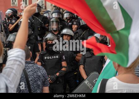 Anti-Regierungs-Proteste, Sofia, Bulgarien Stockfoto