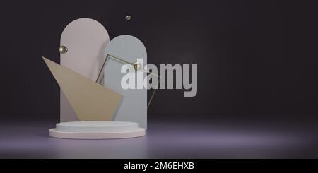 3D-Rendering-Komposition mit Podium Stockfoto