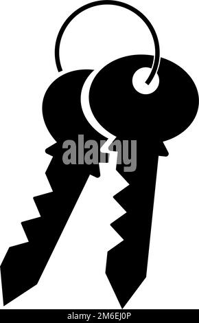 Symbol für Tastensilhouette. Schlüsselhalter. Schlüsselanhänger. Bearbeitbarer Vektor. Stock Vektor