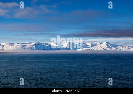 Herbstlandschaft rund um Husavik in Nordisland Stockfoto