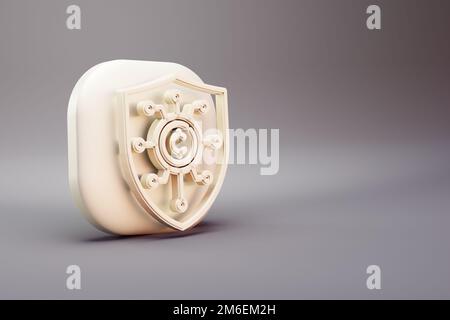 Wunderschöne abstrakte Illustrationen Blockchain-Sicherheitssymbole auf einem wunderbaren Hintergrund. 3D-Rendering-Abbildung. Hintergrundmuster für Konstruktion. Stockfoto