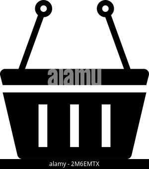 Silhouettensymbol für Warenkorb. Kauf. Bearbeitbarer Vektor. Stock Vektor