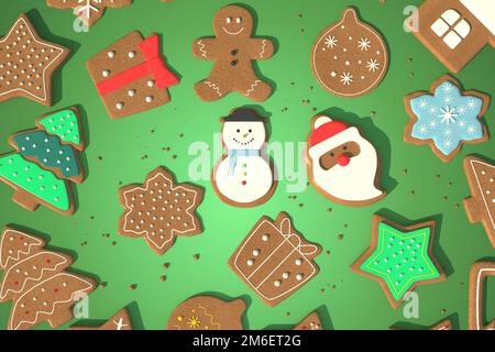 3d-Illustration für Neujahr und Weihnachten Stockfoto
