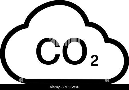 CO2 Symbol. Symbol für Kohlendioxid. Bearbeitbarer Vektor. Stock Vektor