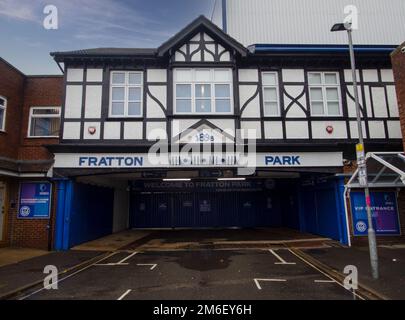 Fratton Park ist die Heimat des Portsmouth Football Club in Hampshire, Großbritannien Stockfoto