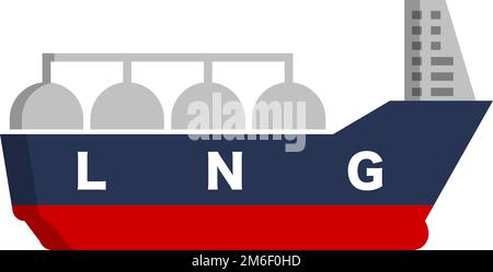 Symbol für LNG-Tanker. LNG-Schiff. Bearbeitbarer Vektor. Stock Vektor