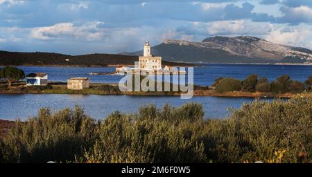 Blick auf den Leuchtturm in Olbia Stockfoto