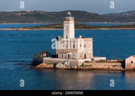 Blick auf den Leuchtturm in Olbia Stockfoto