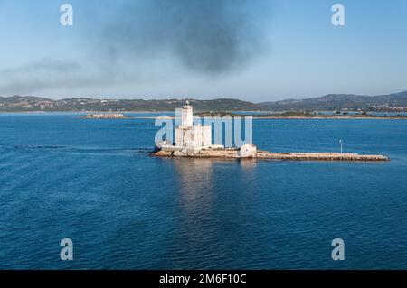 Blick auf den Leuchtturm in Olbia Stockfoto