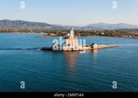 Blick auf den Leuchtturm in Olbia Stockfoto