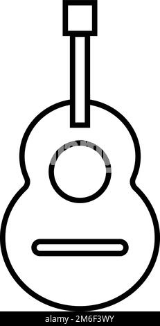 Gitarrensymbol. Saiteninstrument. Musikzeichen. Bearbeitbarer Vektor. Stock Vektor