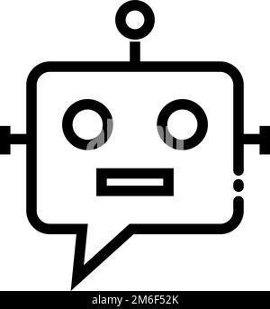 Chatbot-Symbol. KI-Chatbot. Unterstützung. Bearbeitbarer Vektor. Stock Vektor
