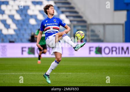 Reggio Emilia, Italien. 04. Januar 2023. Sam Lammers von UC Sampdoria in Aktion während des Fußballspiels der Serie A zwischen US Sassuolo und UC Sampdoria im Citta del Tricolore Stadion in Reggio Emilia (Italien), Januar 4. 2023. Foto Andrea Staccioli/Insidefoto Credit: Insidefoto di andrea staccioli/Alamy Live News Stockfoto